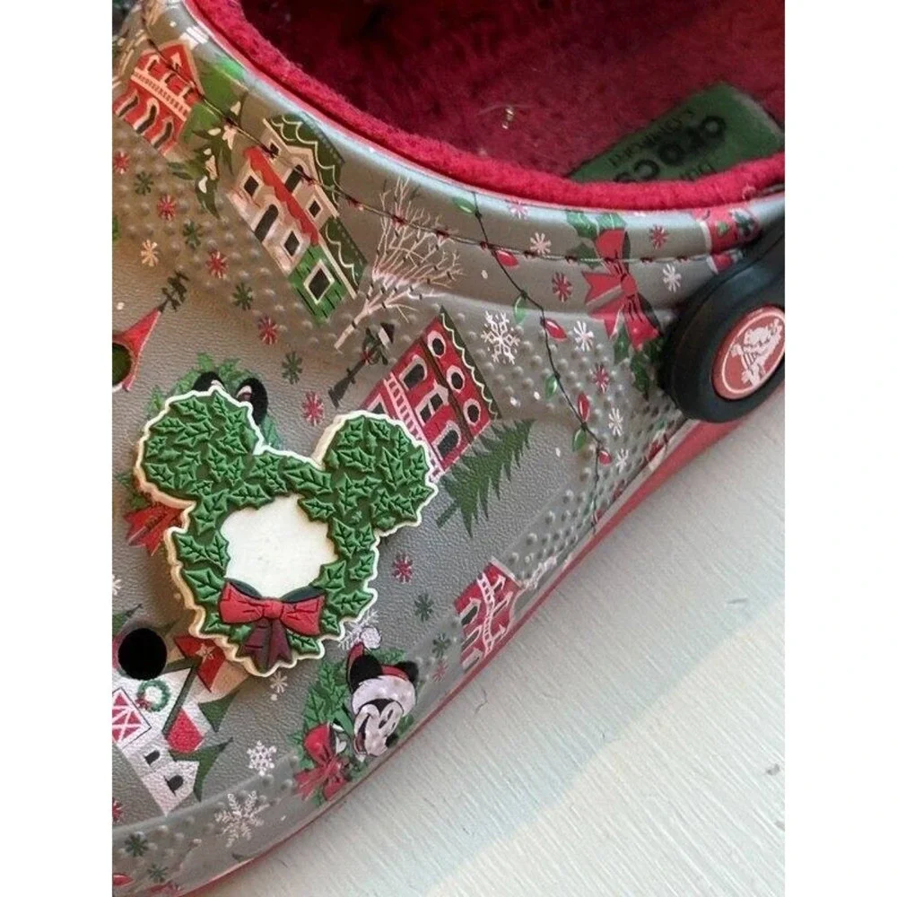 Disney Parks Christmas Crocs Holiday Castle Print Wreath Mickey 2019 M5 W7
